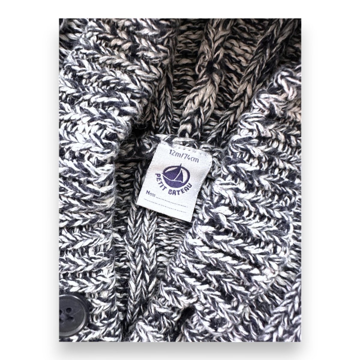 Cardigan bébé - Très bon état bleu, PETIT BATEAU
