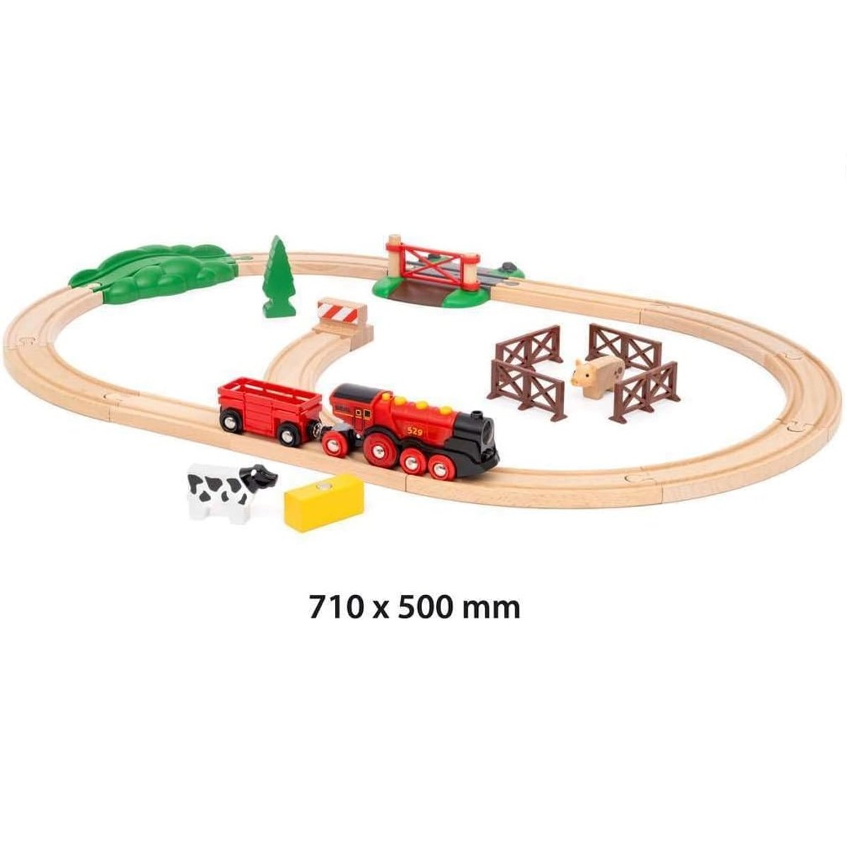 Circuit campagne avec locomotive à piles vert, BRIO