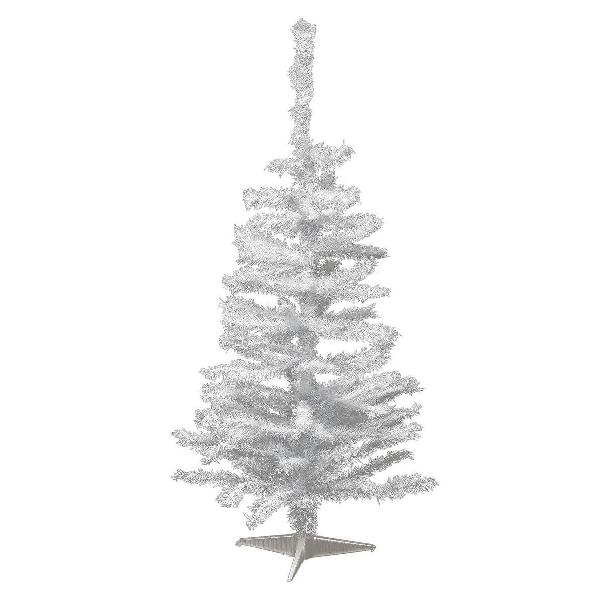 Sapin Élégant 100 cm blanc blanc, FEERIC LIGHTS & CHRISTMAS