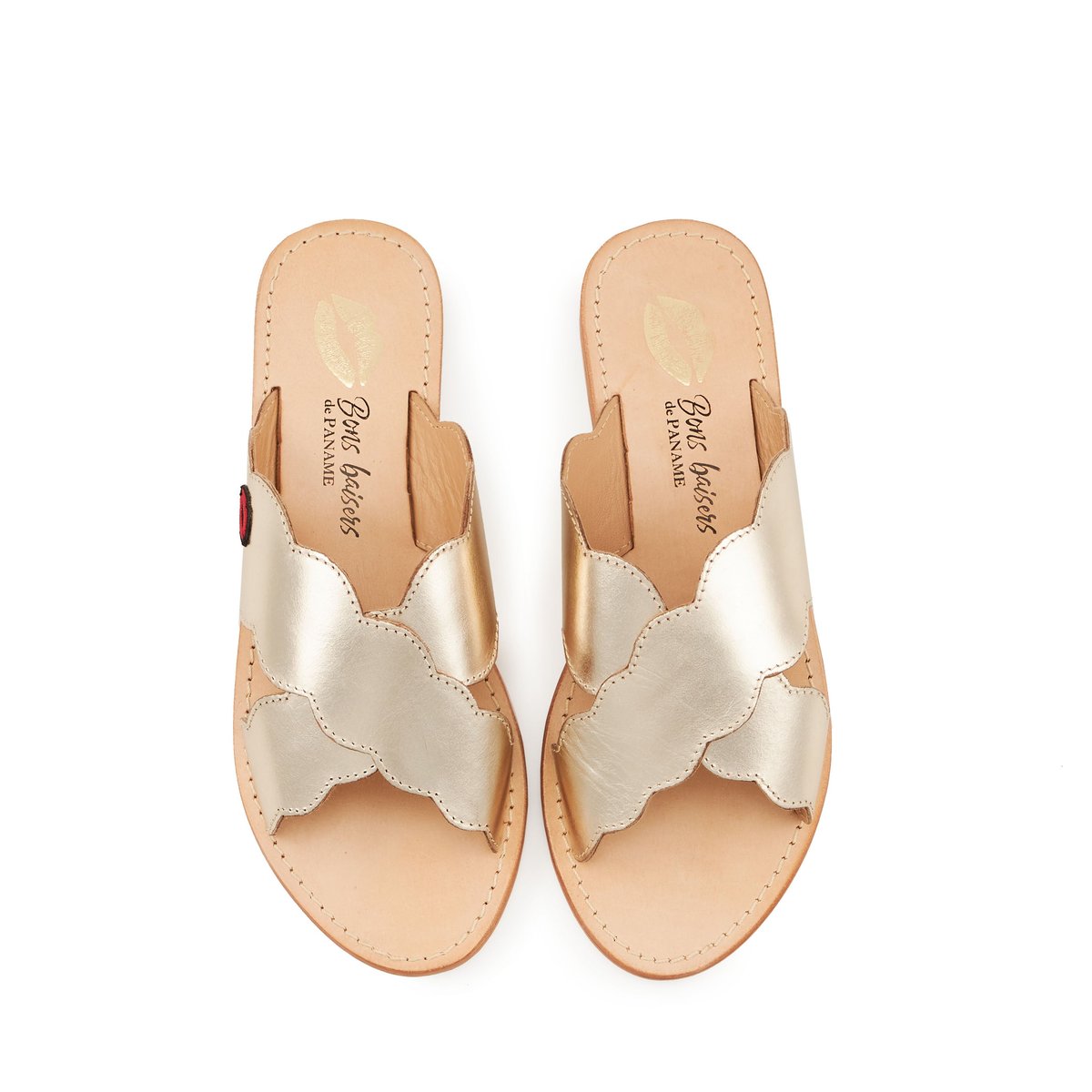 Sandales En Cuir Vanessa gold, BONS BAISERS