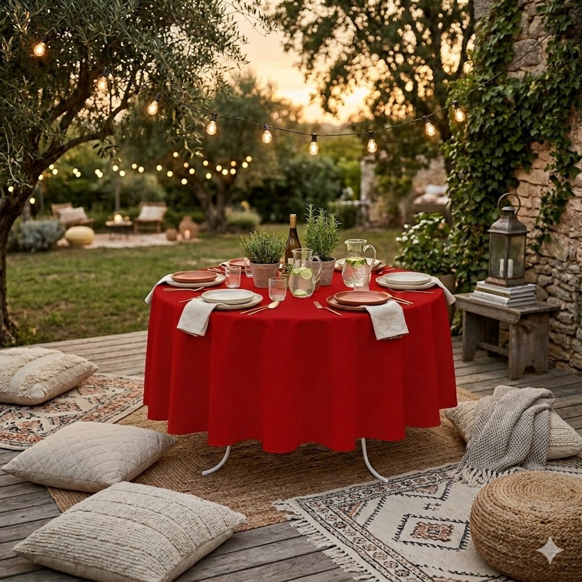 Nappe ronde Nelsonn rouge, EDEN