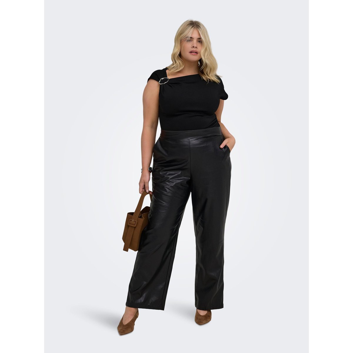 Pantalon En Cuir noire - black, ONLY CARMAKOMA