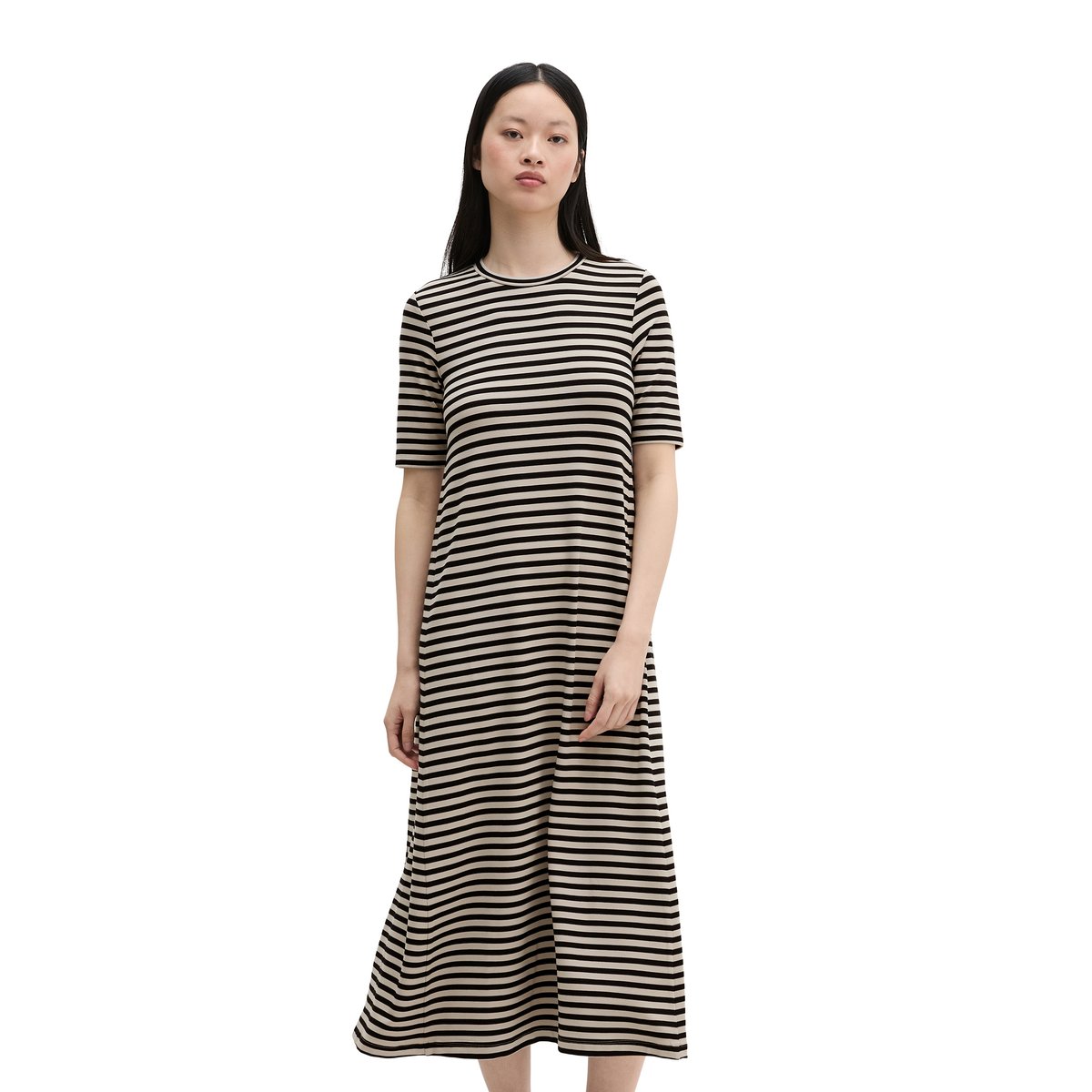 Robe en jersey rayé A-Shape en TENCEL™ Modal hellbraun, MARC O'POLO