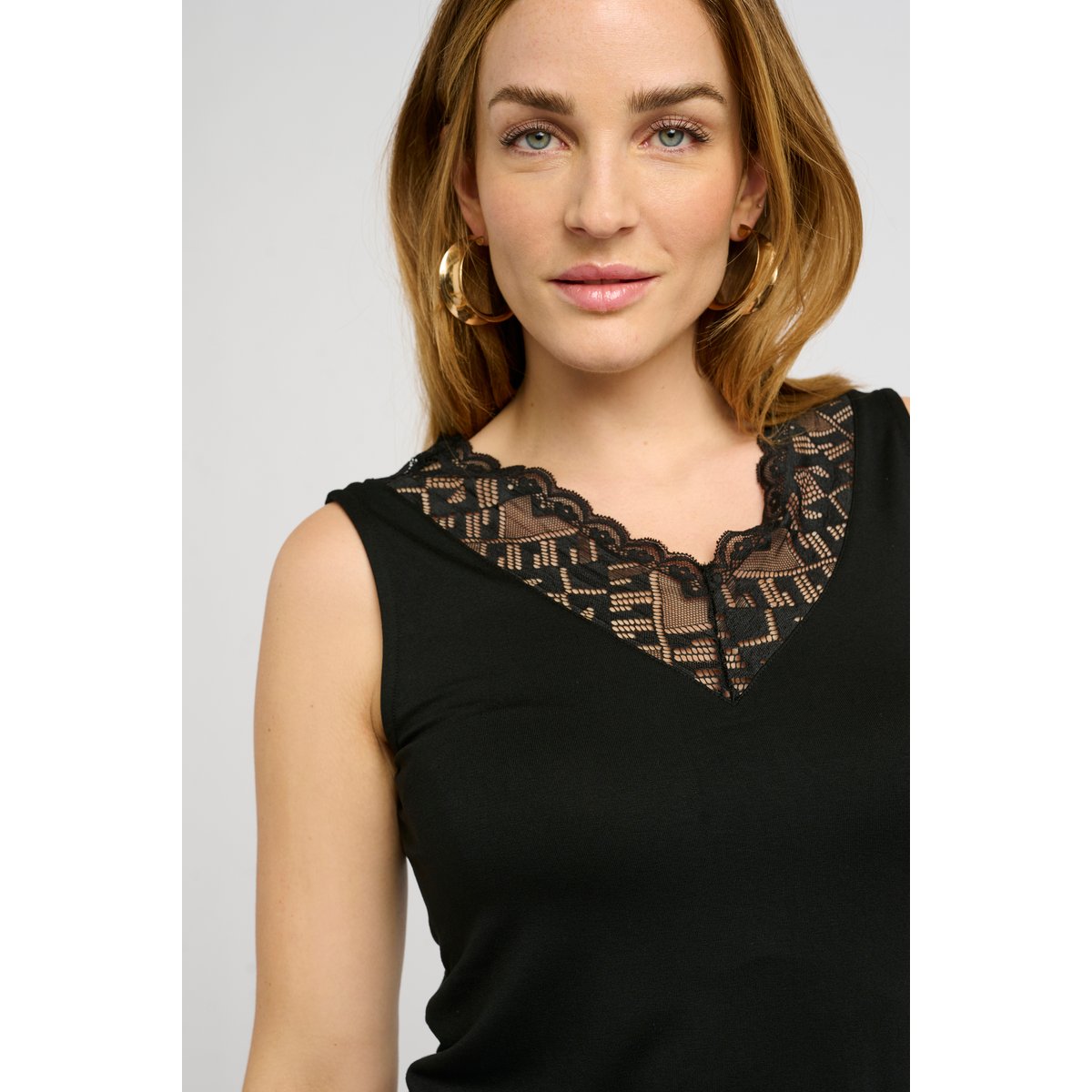 Jersey top noir pitch black, CREAM