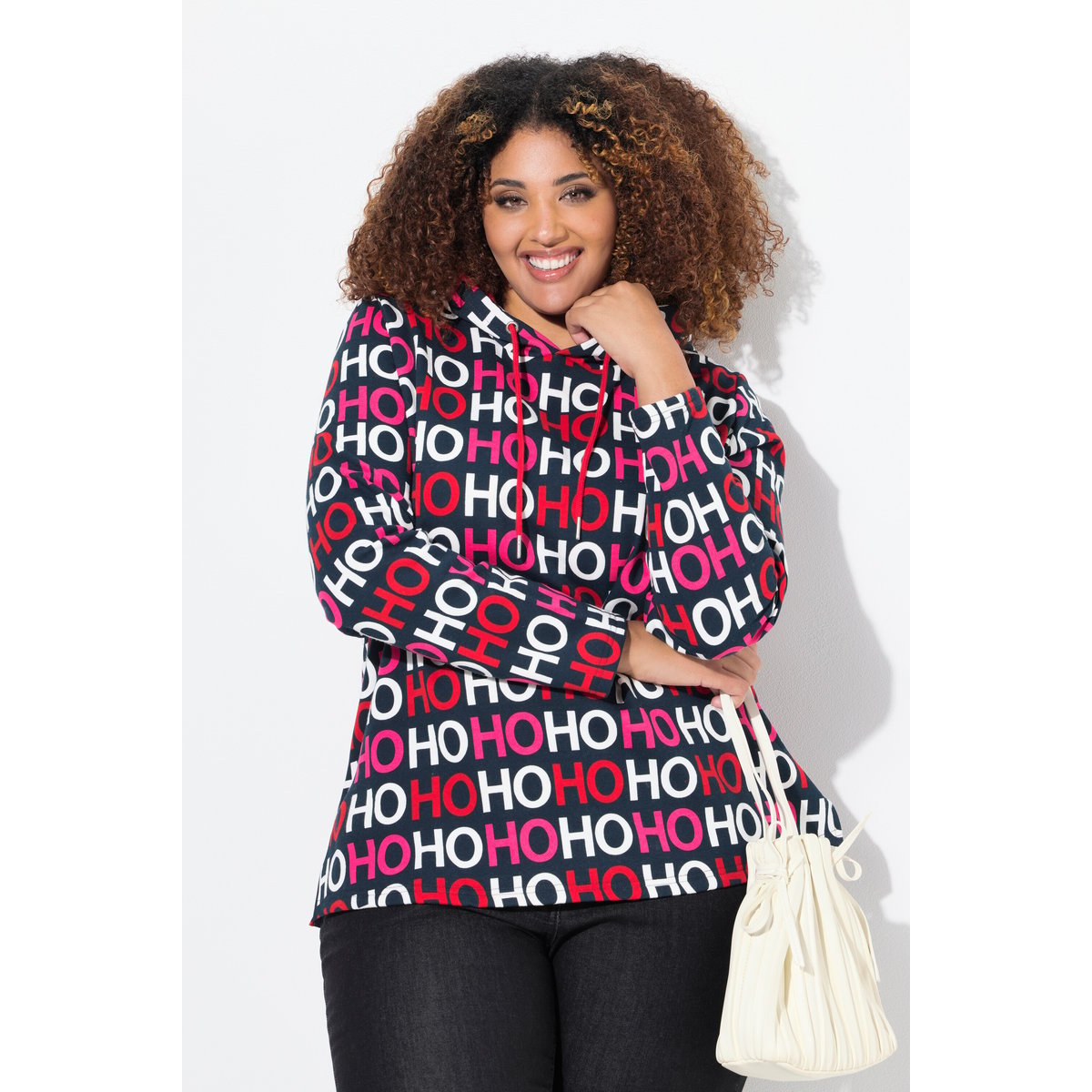 Sweat-shirt classique à capuche et manches marine, ULLA POPKEN