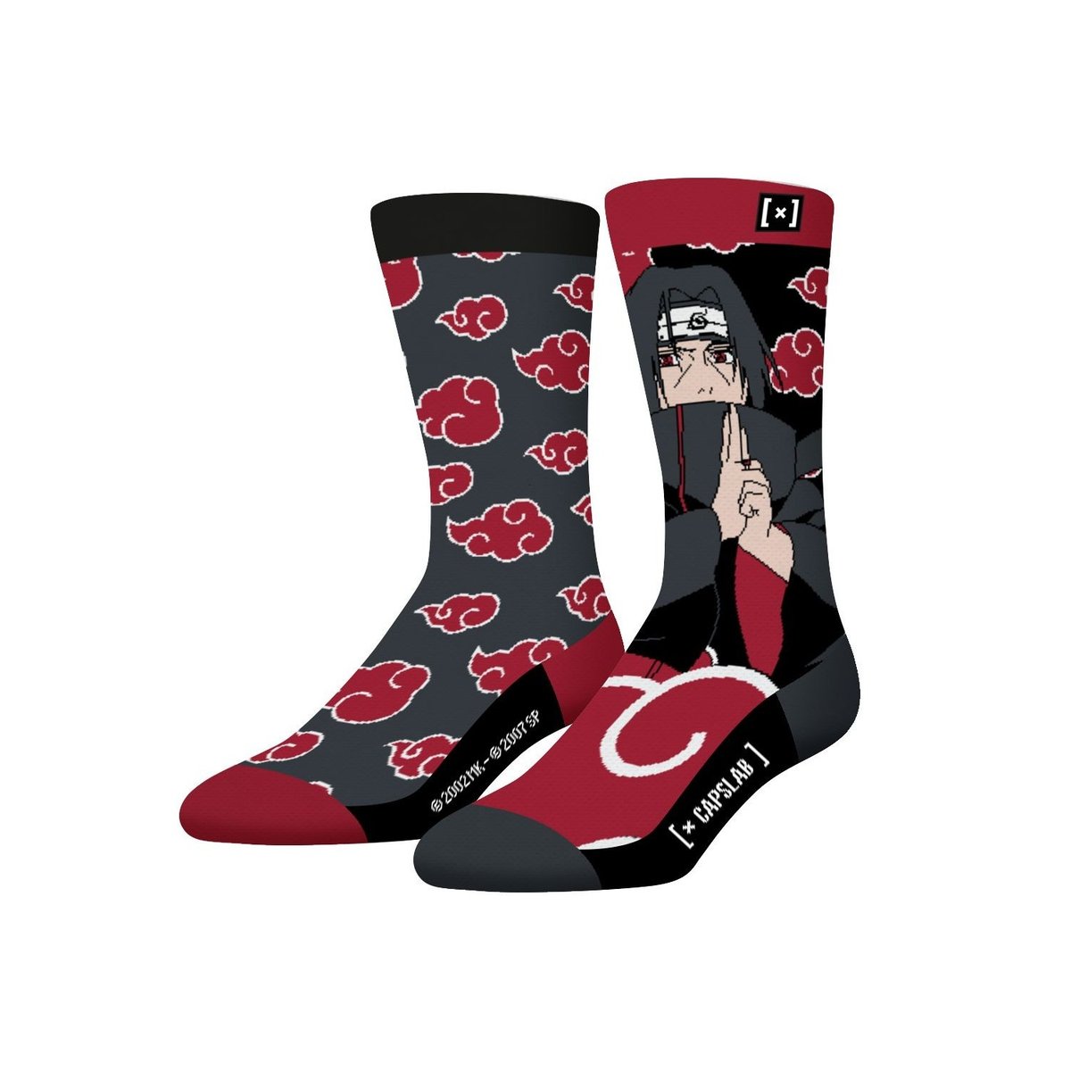 Chaussette Fantaisie Coton Naruto Shippuden Itachi noir/rouge, CAPSLAB