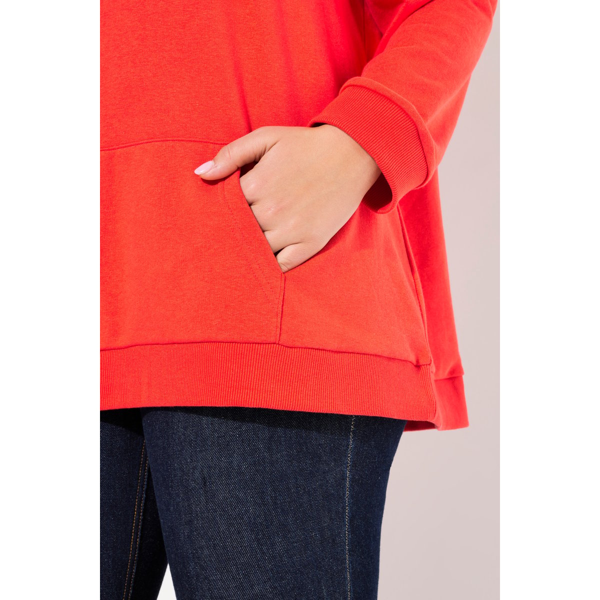 Sweat-shirt à capuche oversized rouge hibiscus, ULLA POPKEN