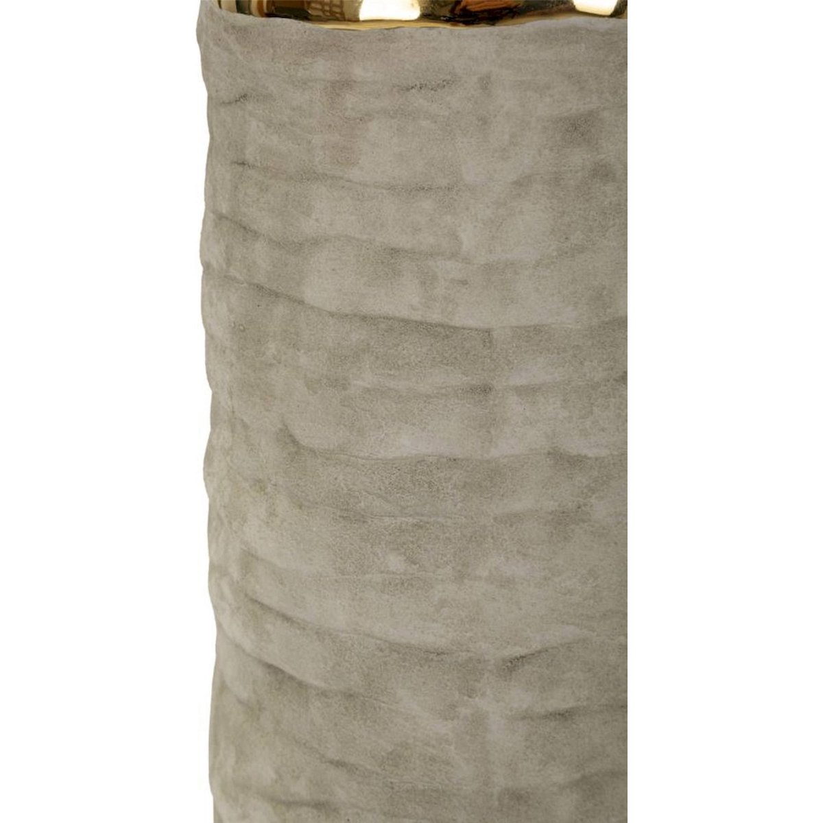 Lampe à poser céramique texturée abat-jour MODERN gris doré et beige, RECOLLECTION