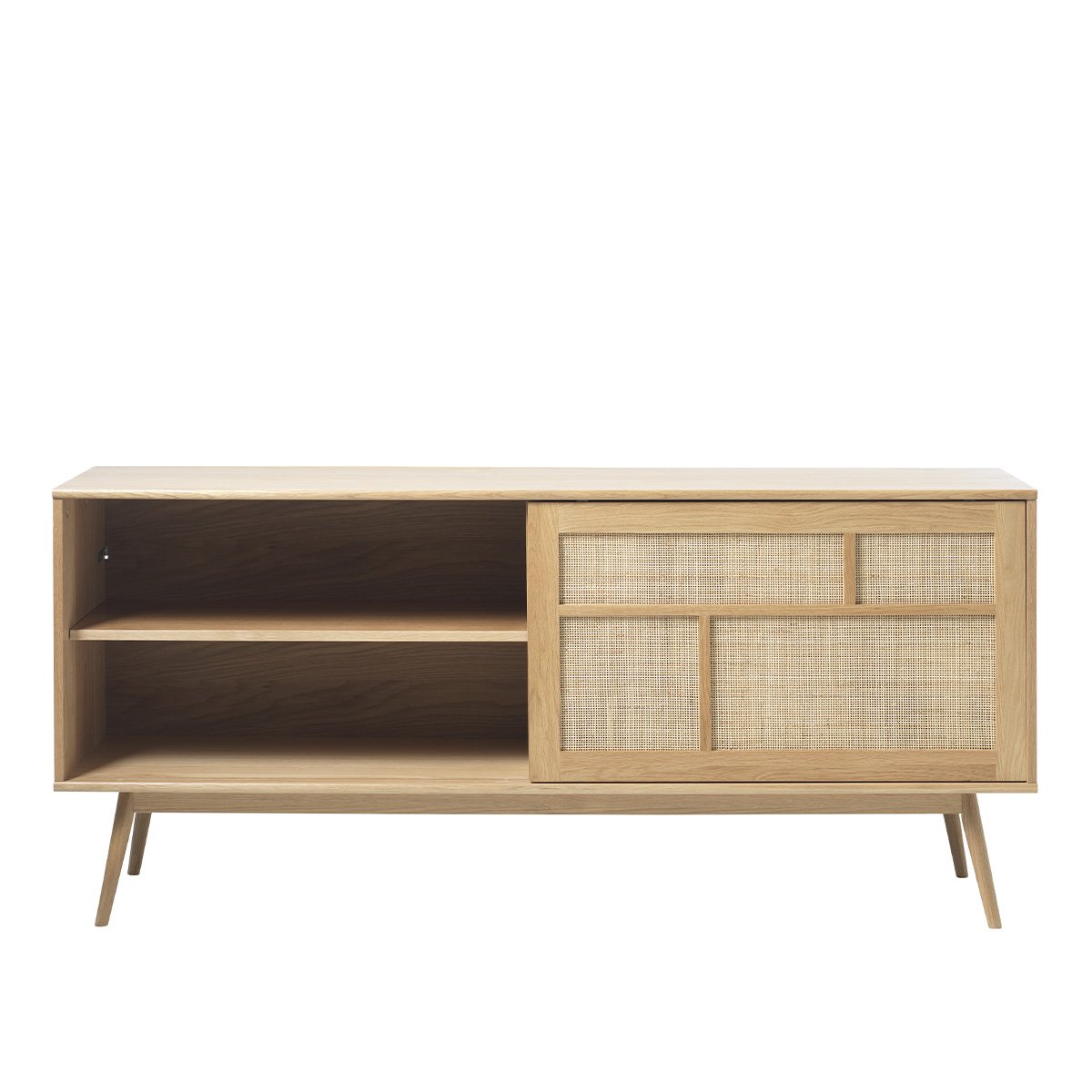 Buffet 180 cm 2 portes - Bois et rotin - CAPRI naturel, MAISON AUBERTIN
