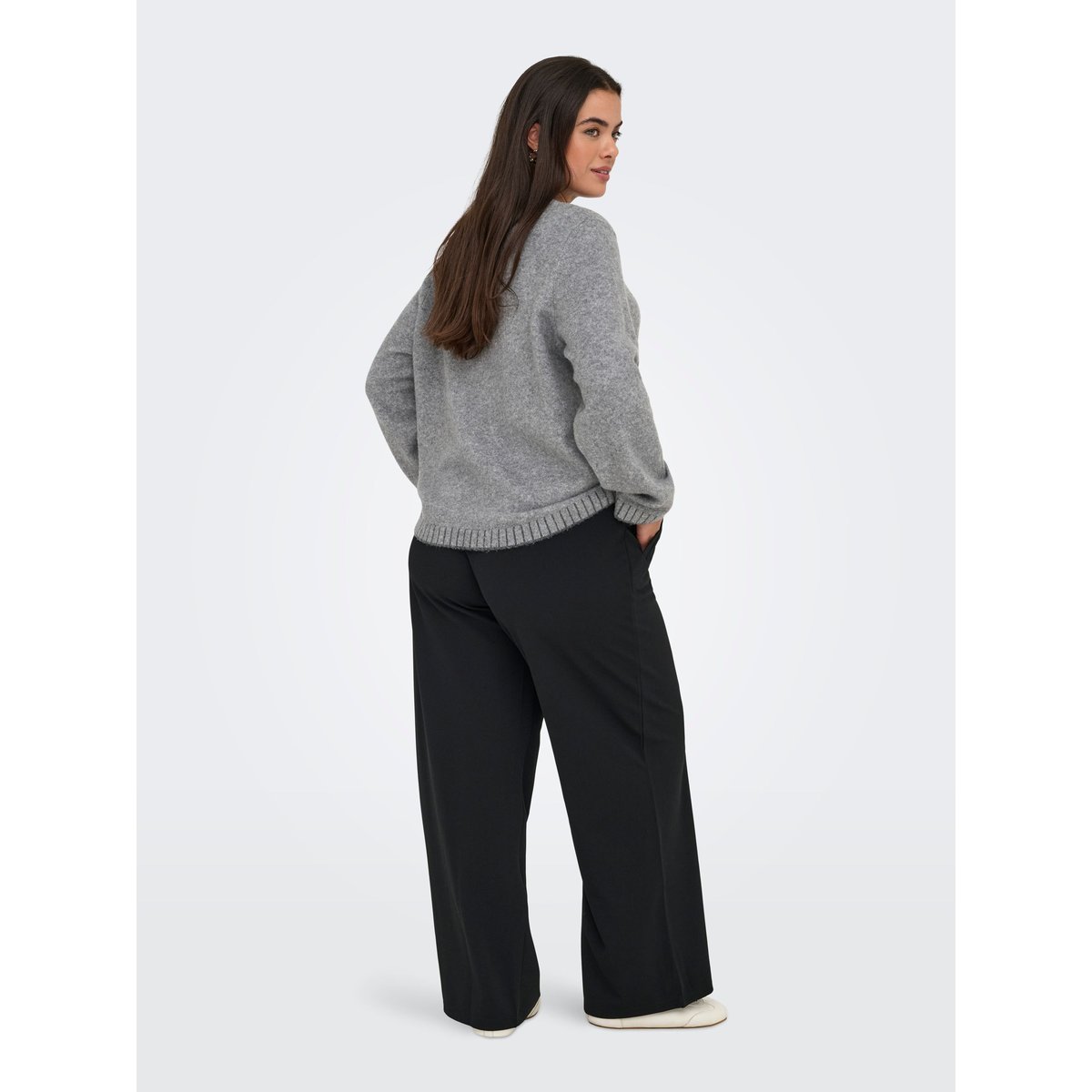 Pull En Maille medium grey melange, ONLY CARMAKOMA