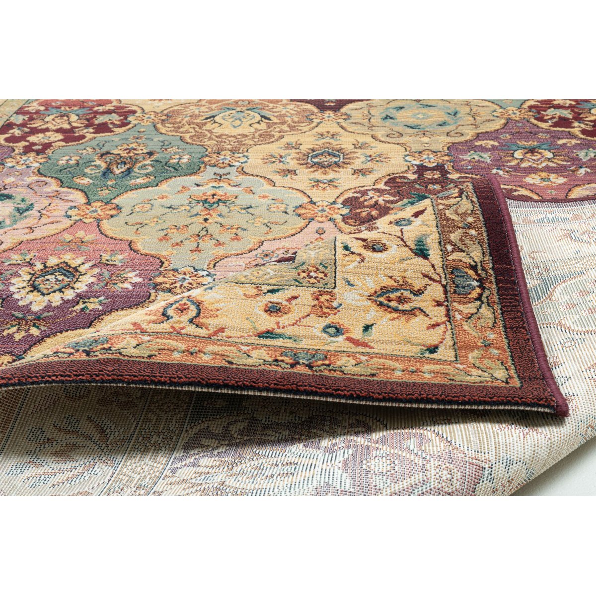 Tapis motif floral - GABIRO rouge, THEKO
