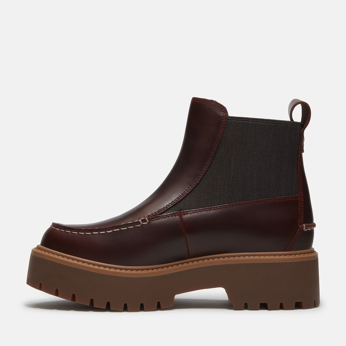Bottines compensées, en cuir, STONE STREET MID CHELSEA bordeaux, TIMBERLAND