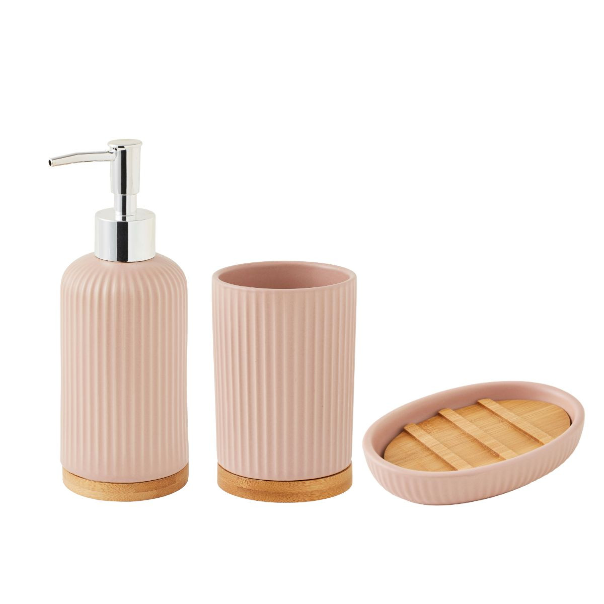 Set salle de bain strié 3 pièces céramique bambou SMART #ff00ff, GUY LEVASSEUR