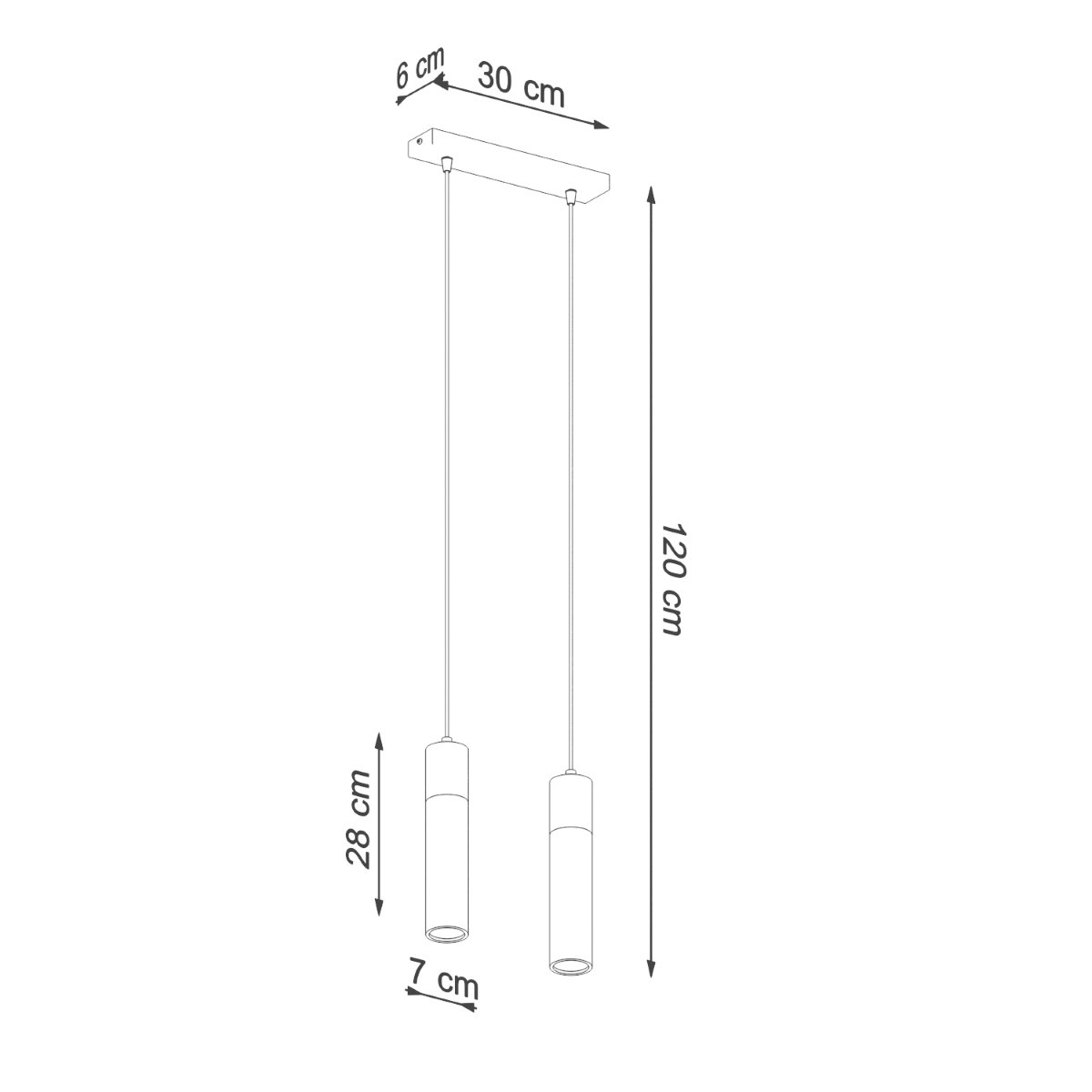 Suspension Béton Gris/Bois Naturel GU10 2 Zane gris, EDEN