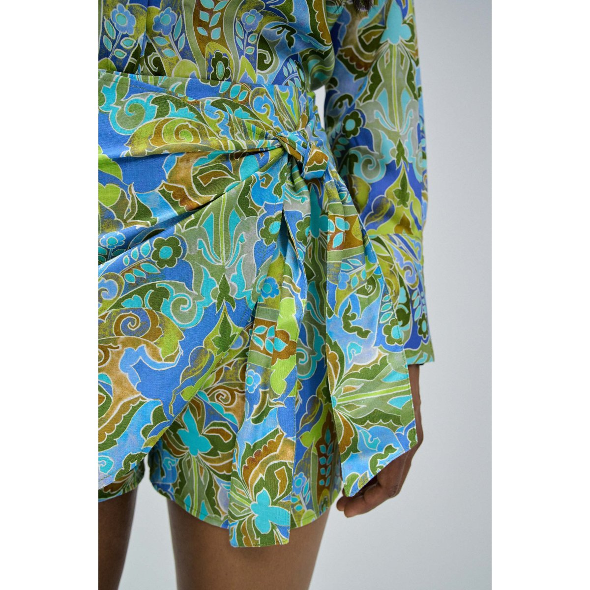 JUPE-SHORT AVEC MÉLANGE DE LIN beige, SALSA JEANS