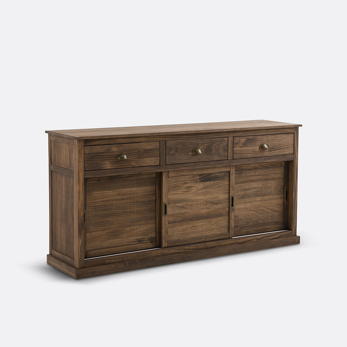 Aparador de 3 puertas y 3 cajones de pino macizo MDF Lunja encerado natural, LA REDOUTE INTERIEURS