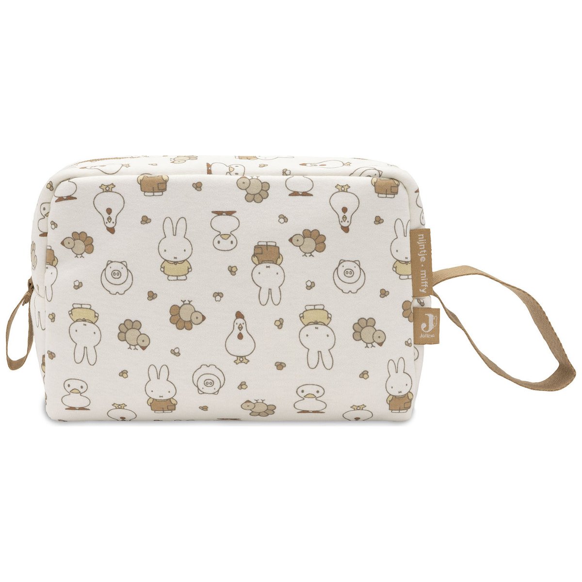 Trousse de toilette ecru, marron, jaune, JOLLEIN