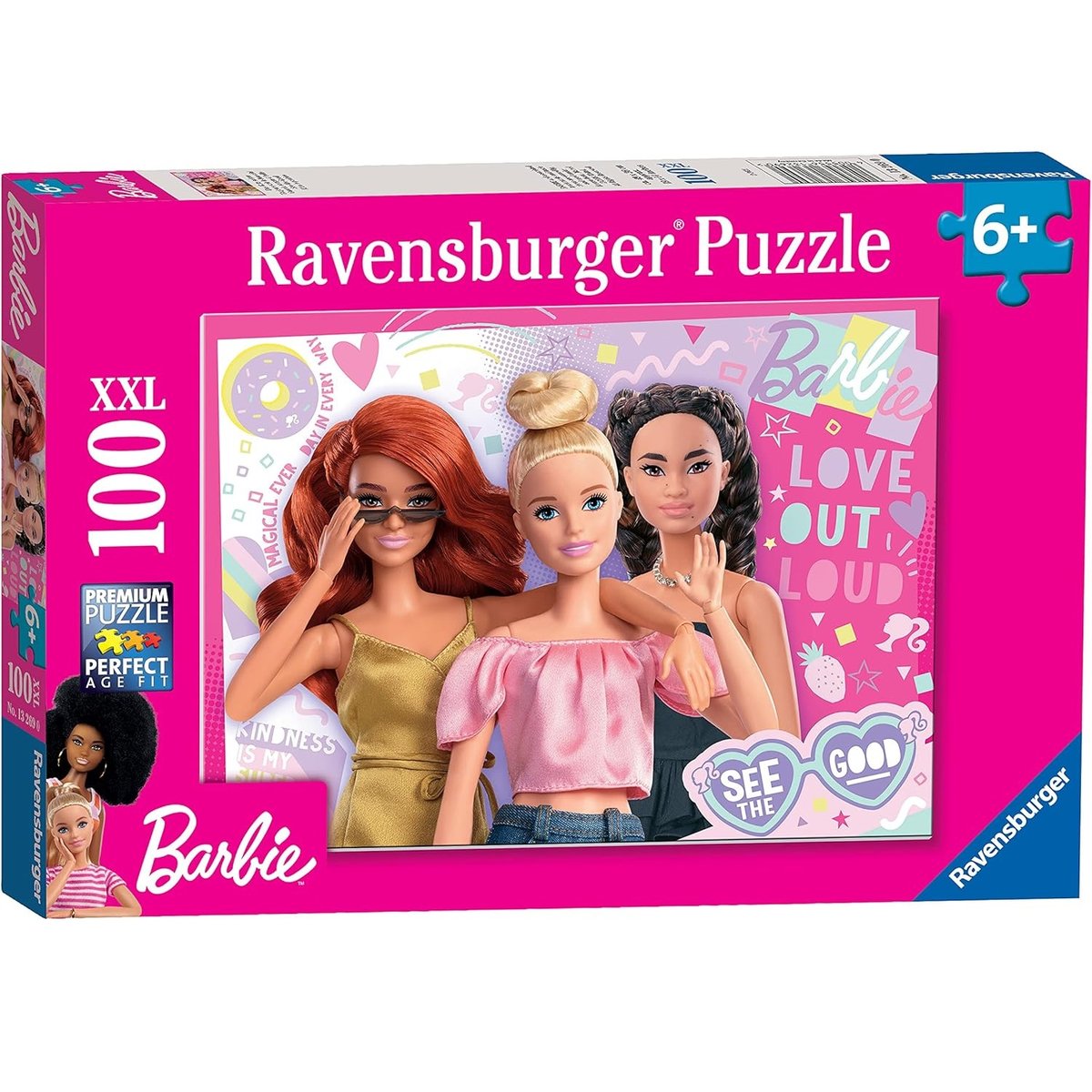 Puzzle Barbie 100 pcs XXL rose, RAVENSBURGER