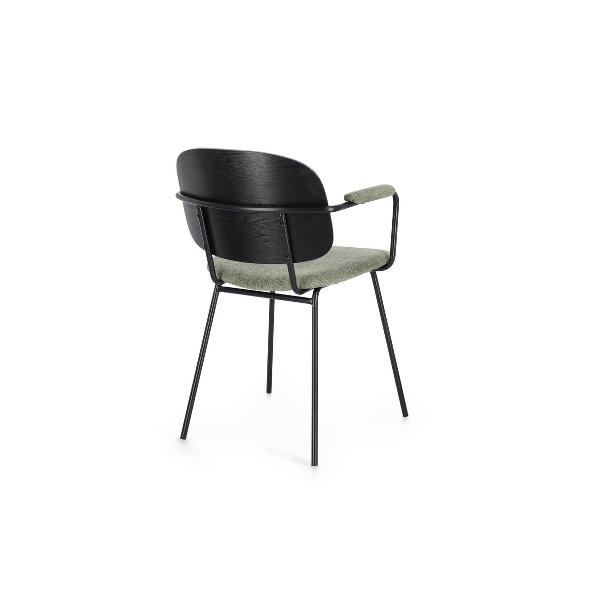 Chaises de salle à manger en bois accoudoirs tissu (lot de 2) - JADE vert, HELLIN, DEPUIS 1862