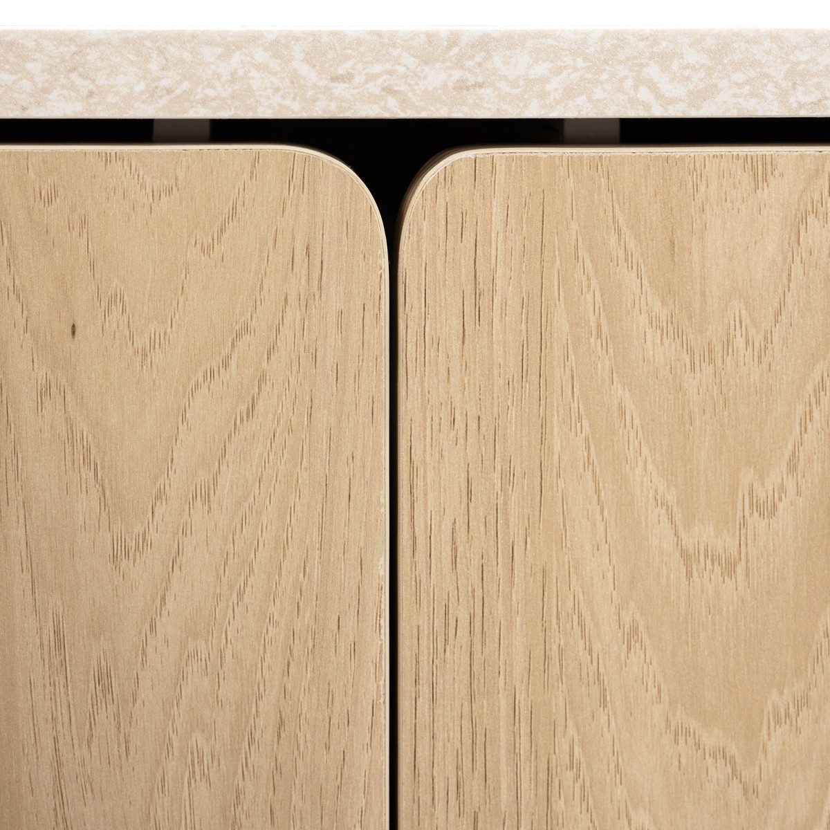 Meuble TV 2 portes 2 niches - JUNA chêne, HOMIFAB