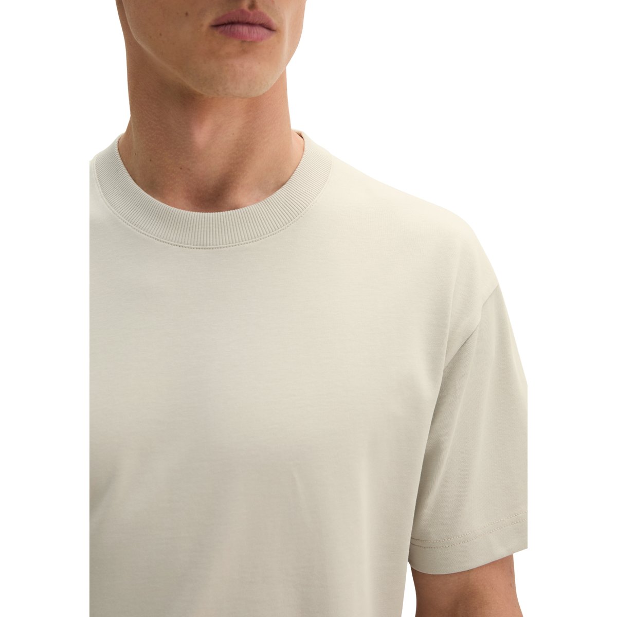 T-shirt loose en jersey de coton bio épais marron gris, MARC O'POLO