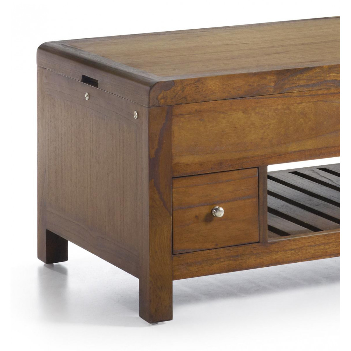 Table basse 2 tiroirs bronze - ATHÉNAÏS marron, DECORATION D’AUTREFOIS