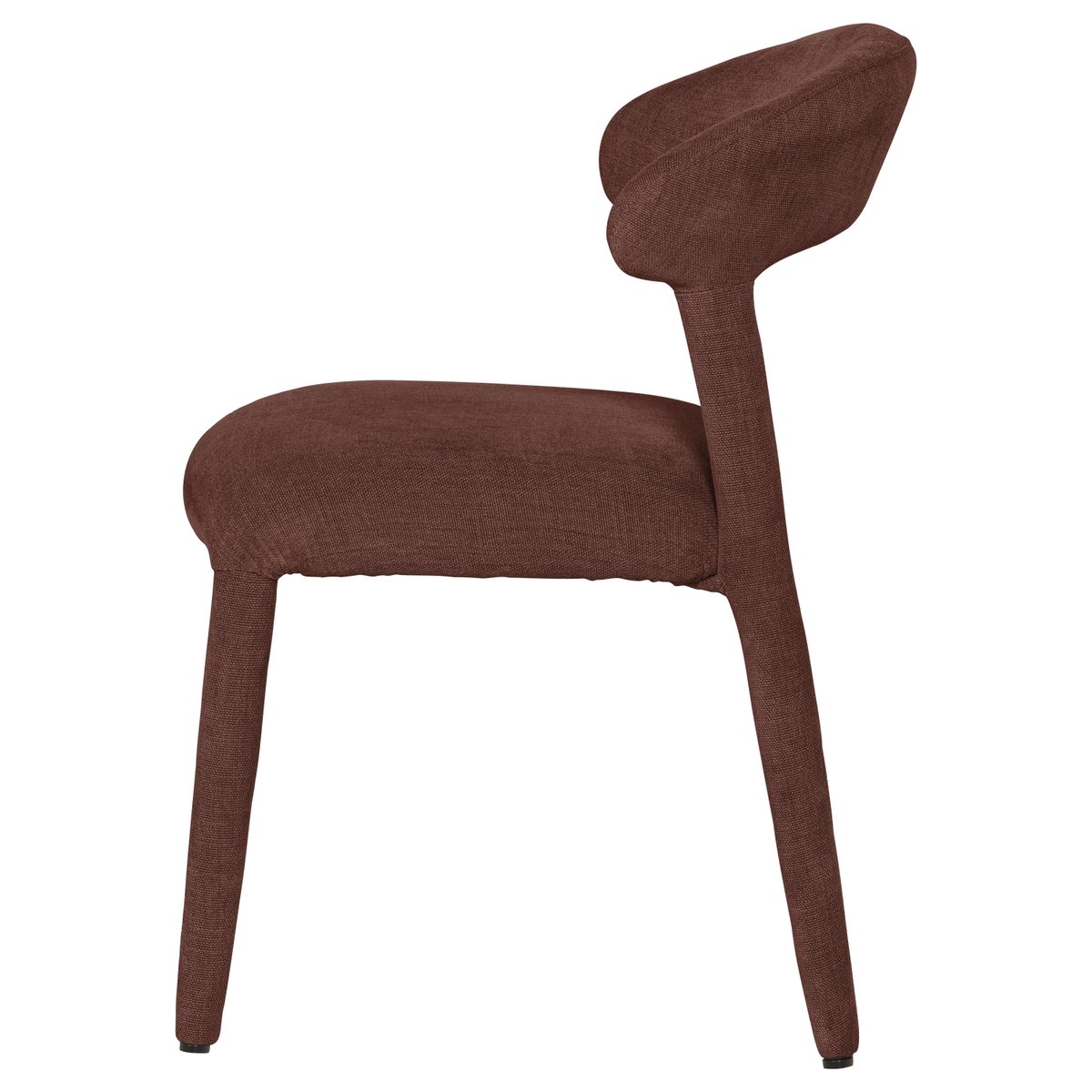 Lot de 2 chaises de salle à manger en aspect lin SILE bordeaux, WOOOD