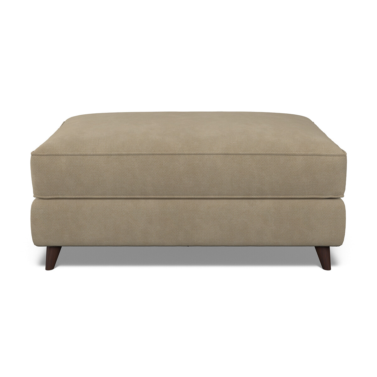 Amelia Soft Brushed Footstool with Dark Wood Legs linen, ÉDITÉ
