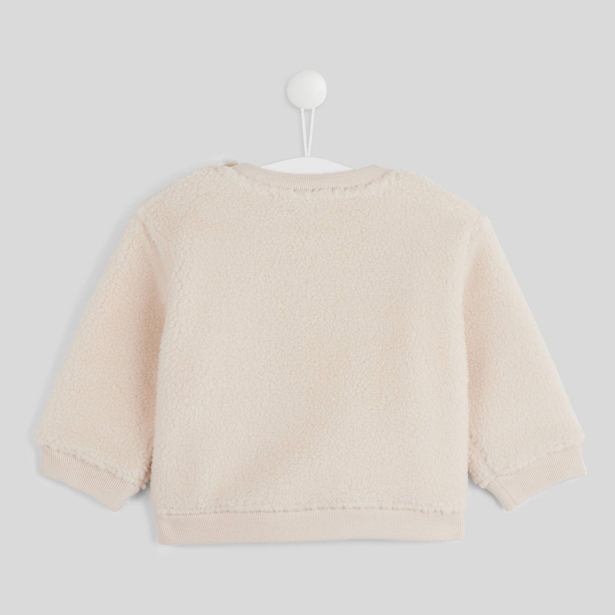 BOUT'CHOU - Pull manches longues col rond uni effet mouton - NATUREL - Masculin naturel, BOUT'CHOU