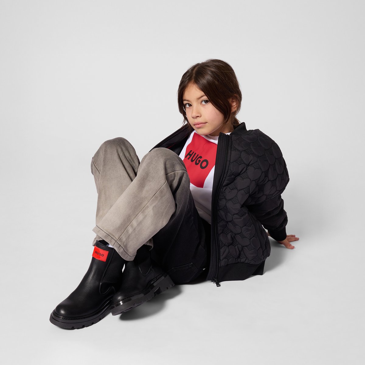 Pantalon en denim stone pulverisation, HUGO KIDSWEAR