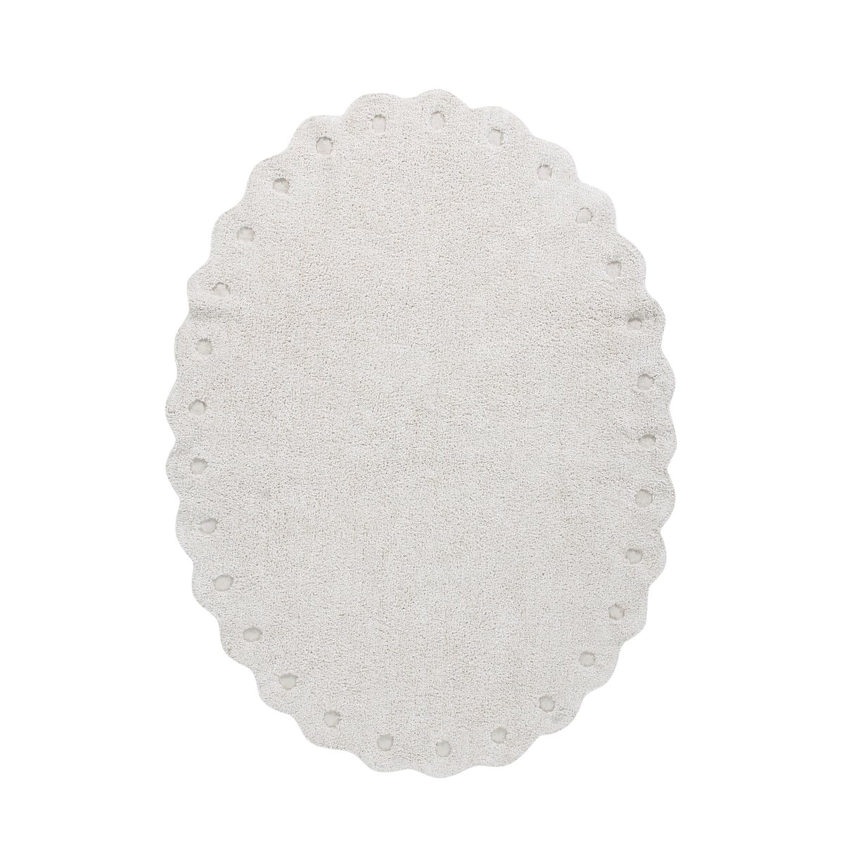 Tapis ovale en coton Pomme de pin COTTON WOODS gris, LORENA CANALS