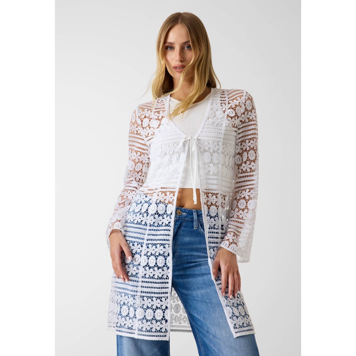 Blouse En Dentelle blanc, GUESS