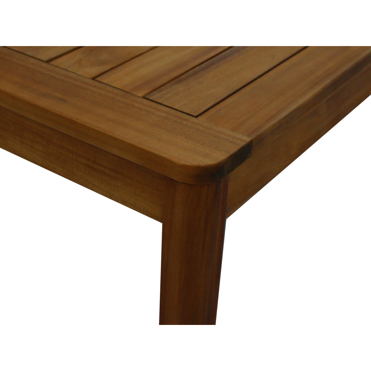 Table de jardin carrée en bois massif L147 cm AKIS naturel, MILIBOO