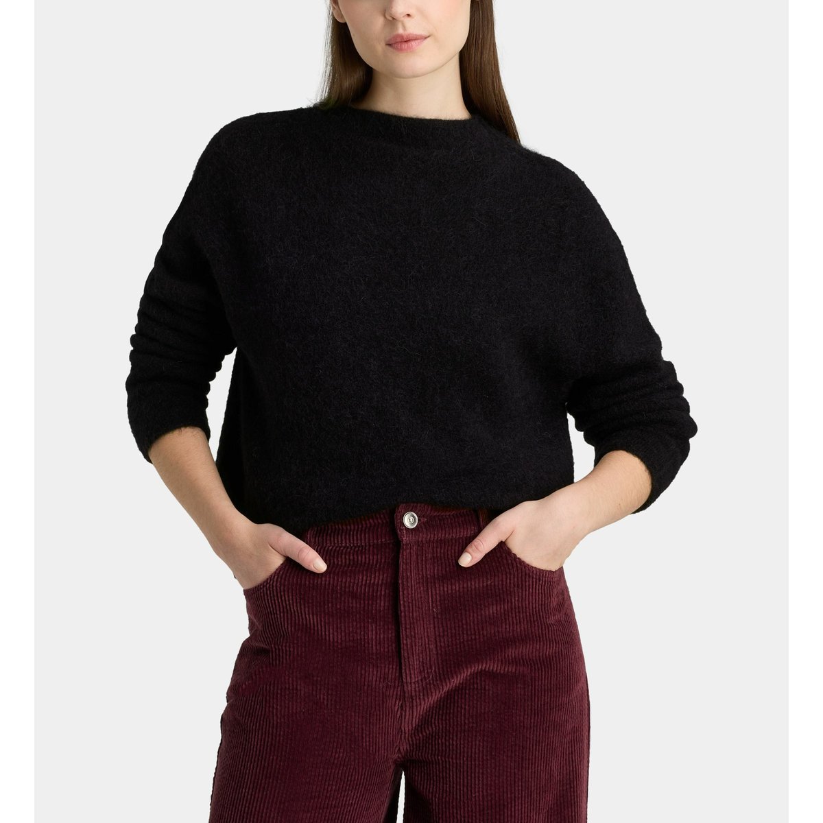 Pull ample taro maille mousseuse noir, GALERIES LAFAYETTE