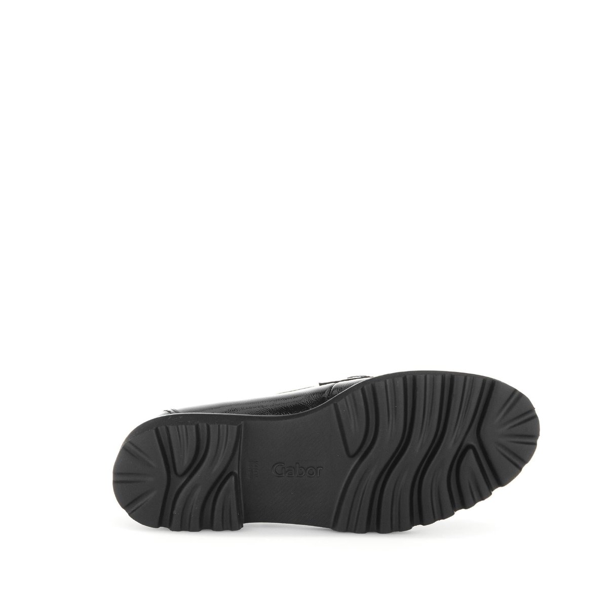 Mocassins en cuir à talon décroché noir vernis, GABOR