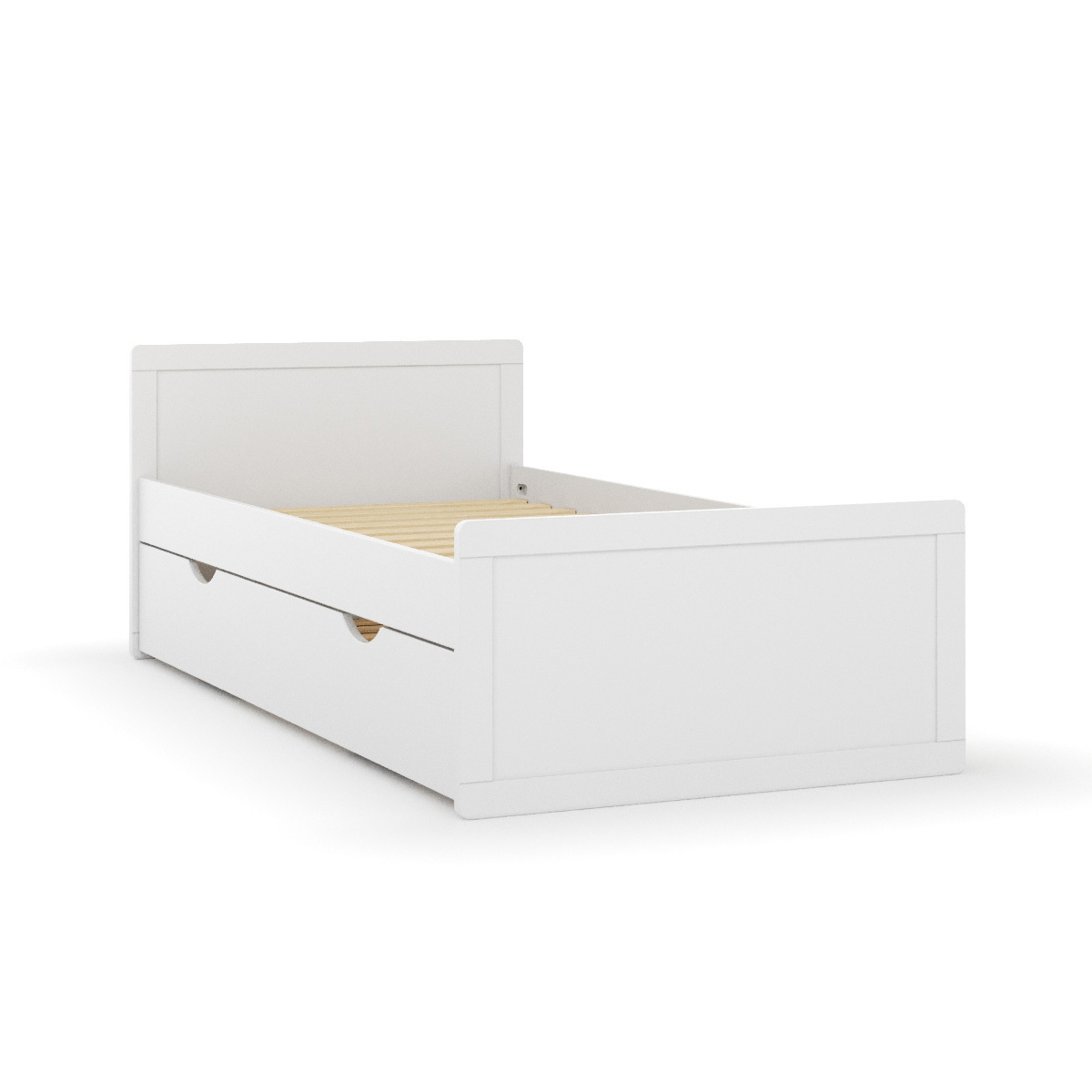 Lit enfant gigogne Bois massif PETER blanc, AKITEN RETAIL