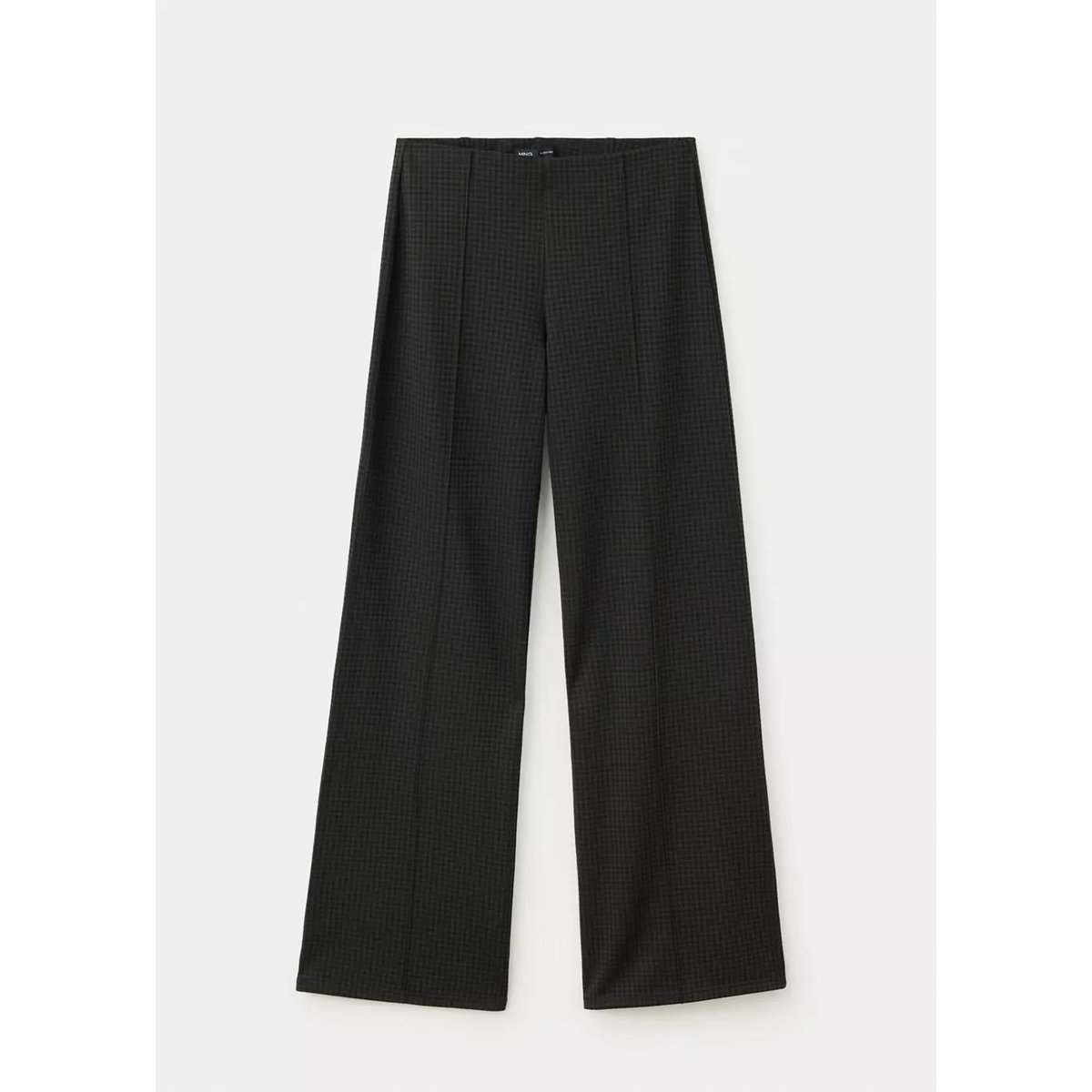 Pantalon droit à carreaux vert, MANGO