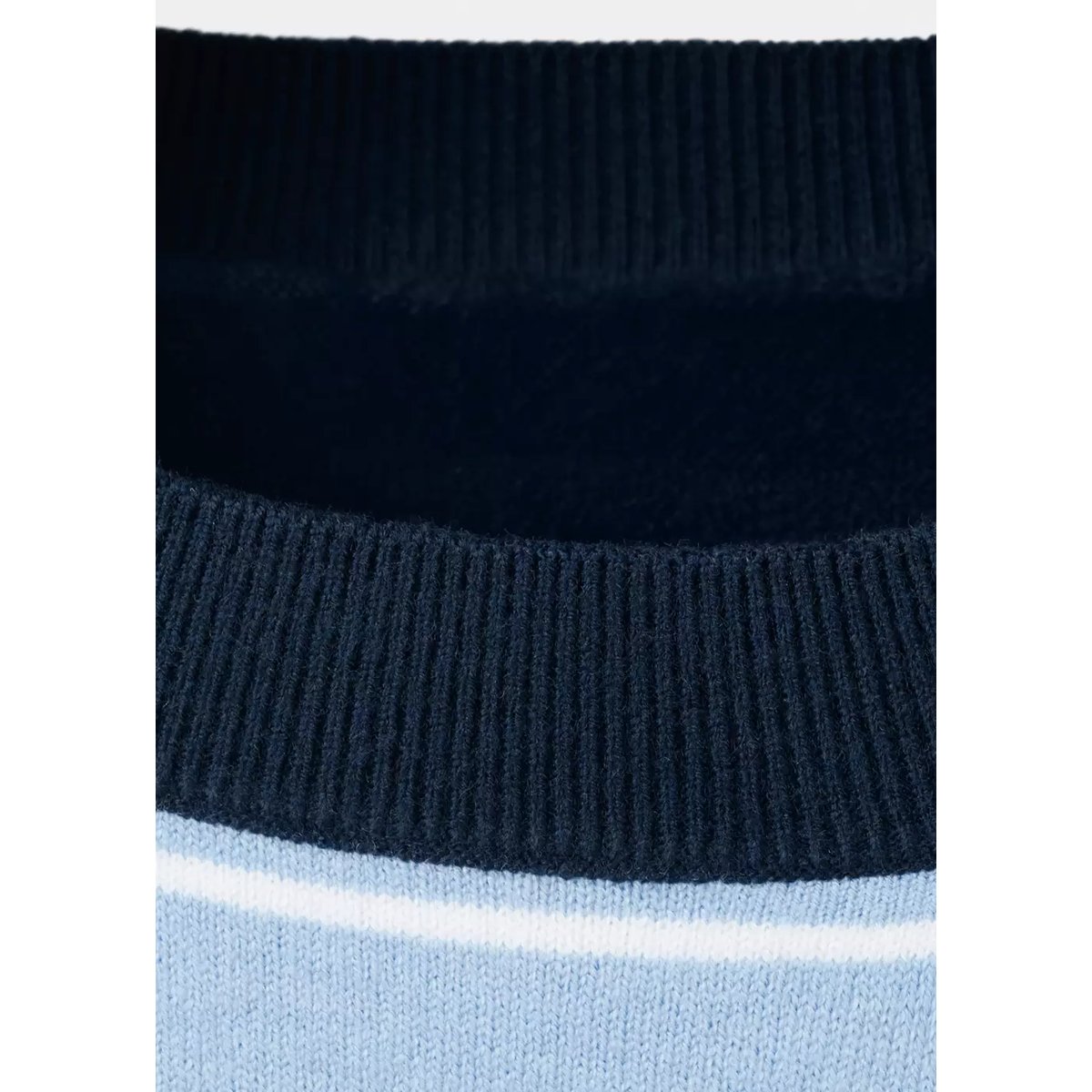 Pull-over en maille à rayures bleu marine foncé, MANGO