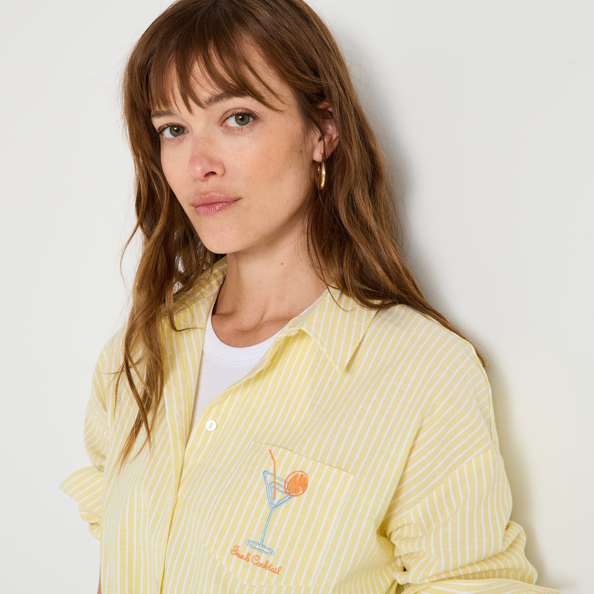 Chemise rayée jaune, GRAIN DE MALICE