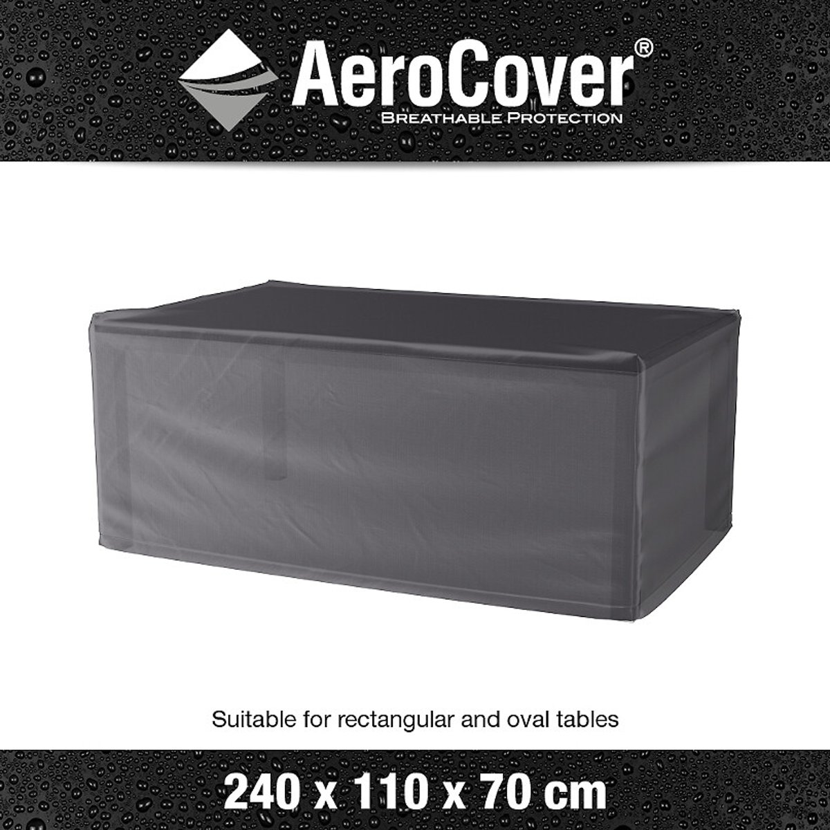Garden Table Cover 240x110x70cm grey, AEROCOVER