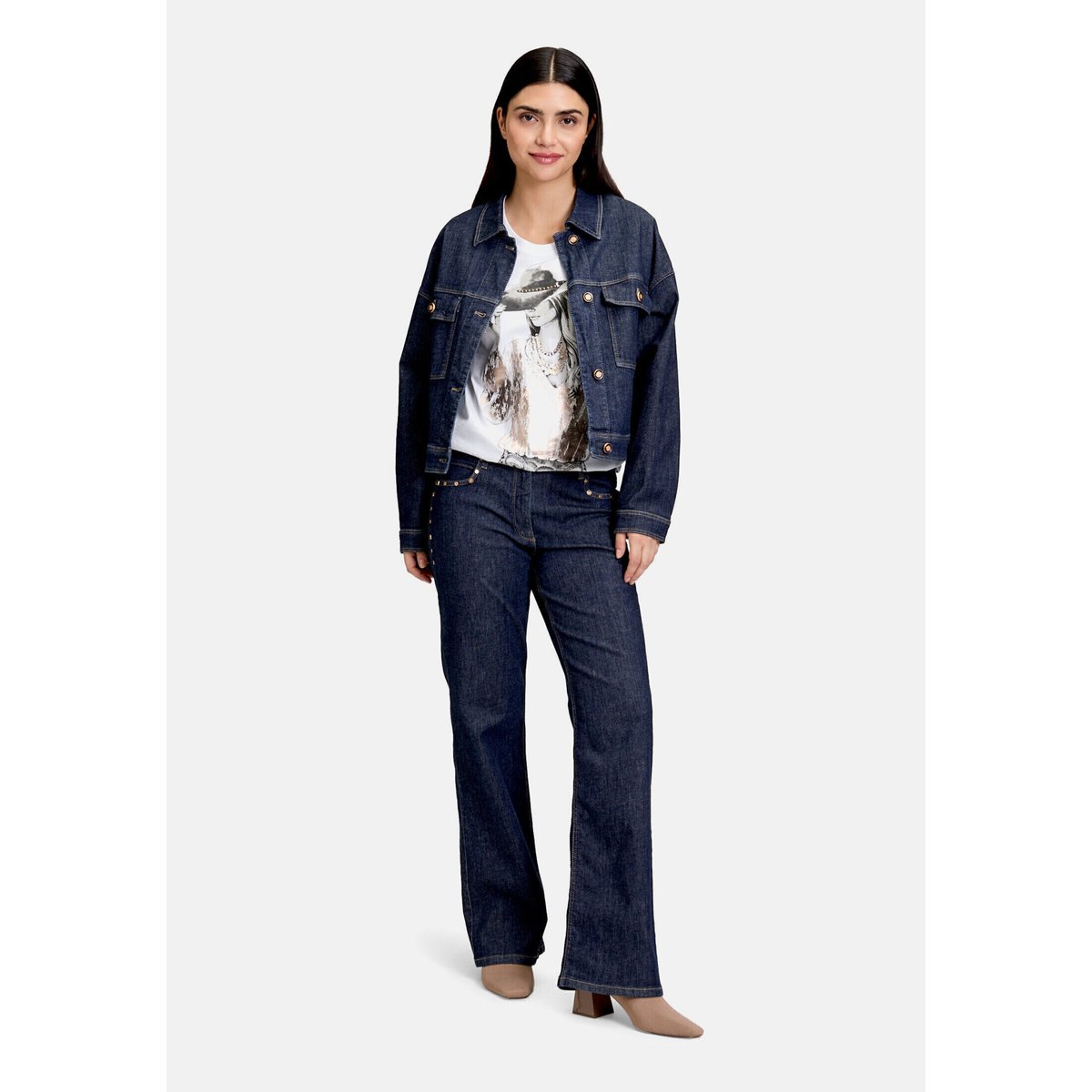 Veste en jean à manches longues dark blue denim, BETTY BARCLAY