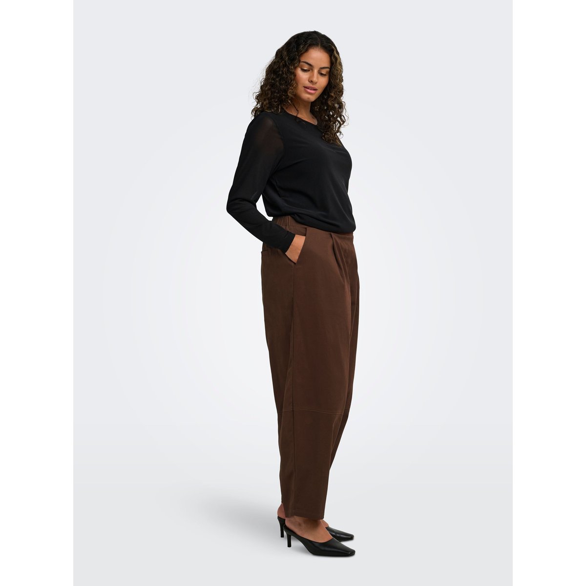 Pantalon shaved chocolate, ONLY CARMAKOMA
