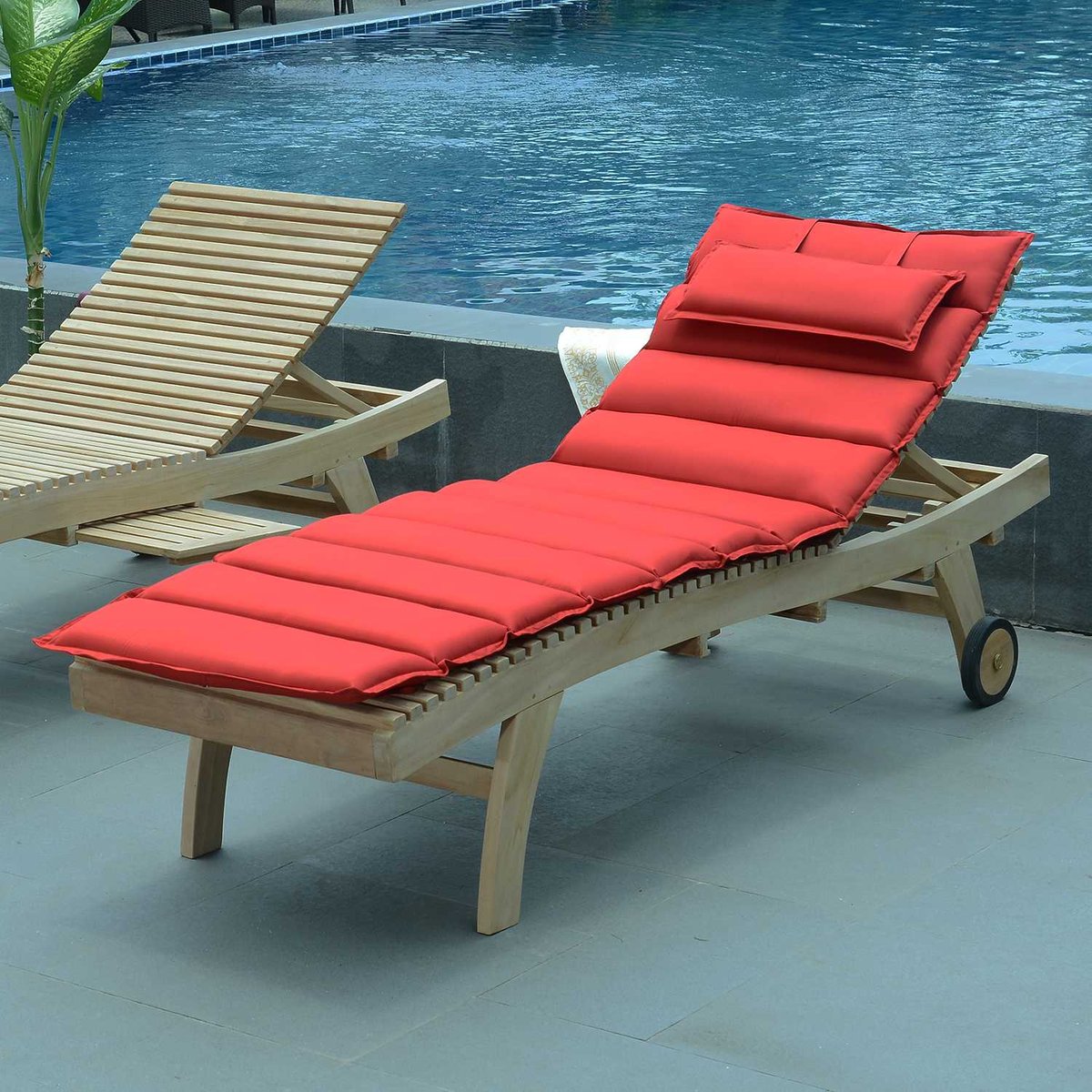 Matelas pour bain de soleil rouge, TECK ATTITUDE