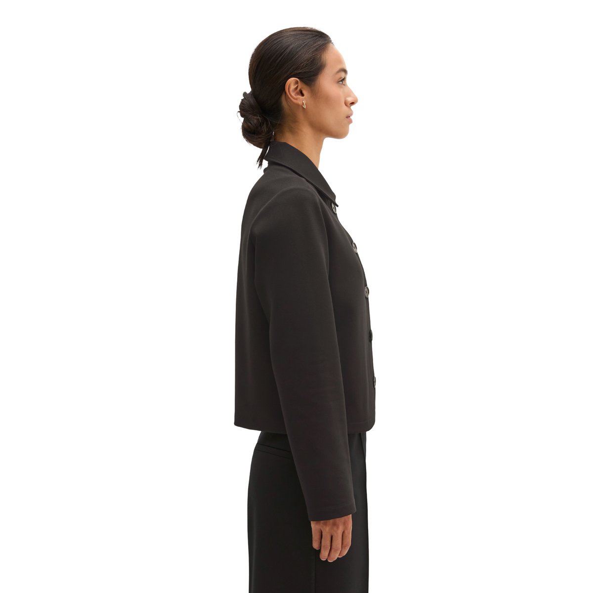 Veste en jersey, coupe regular, courte en interlock doux noir, MARC O'POLO
