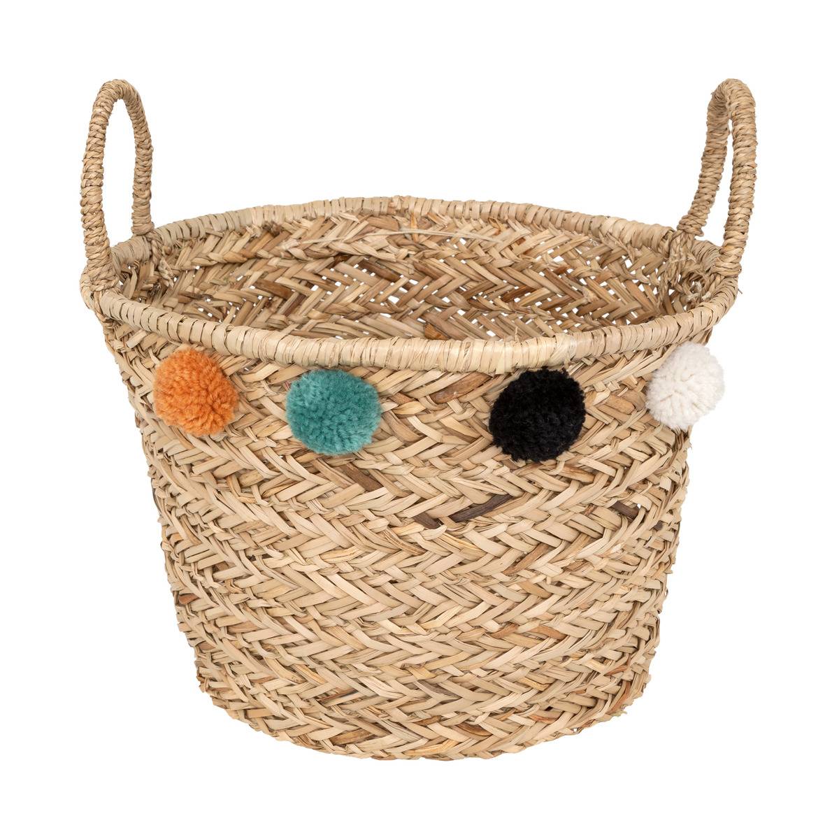 Panier enfant pompons LIVI beige, ATMOSPHERA