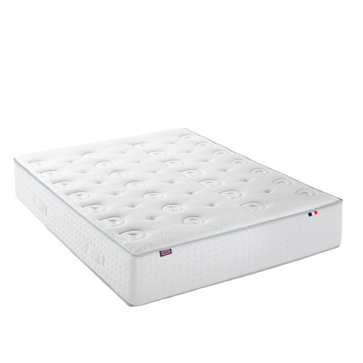 Ensemble Lit - Matelas ferme + sommier - Blanc/Gris LE VERITABLE gris foncé, blanc, DODO