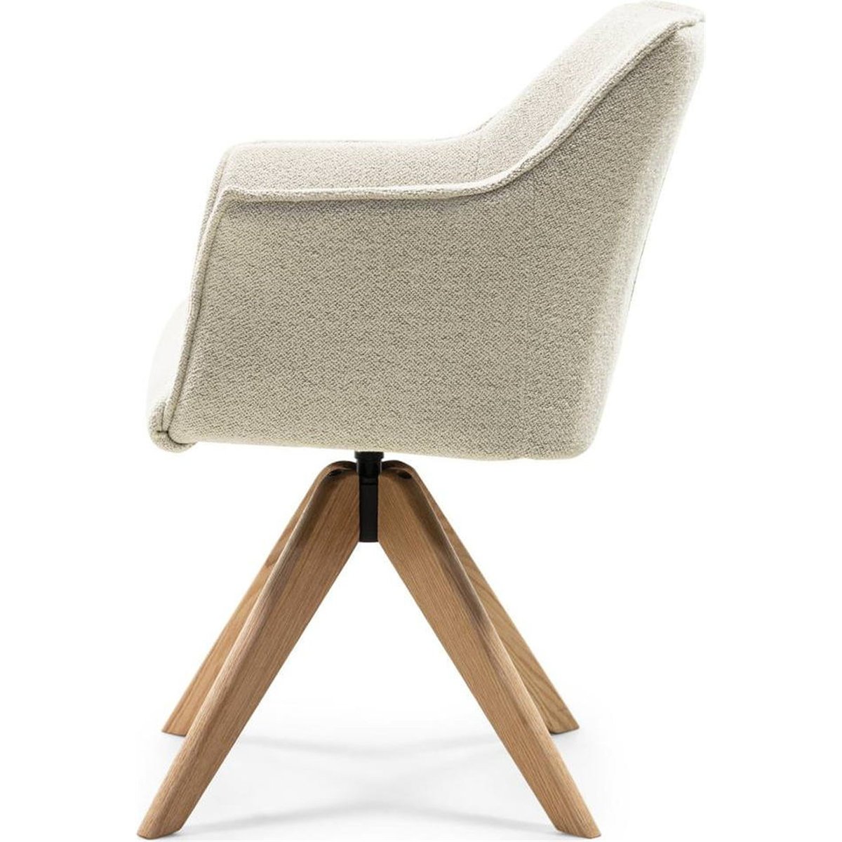 Chaise pivotante collection MANER, Accoudoirs crème et chêne huilé, RECOLLECTION