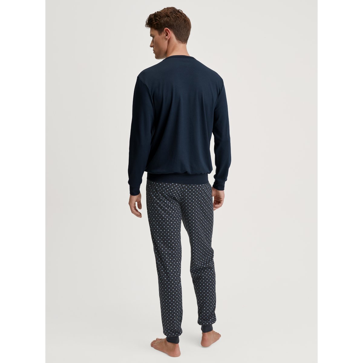 Pyjama avec bords élastiques manches longues Coton RELAX STREAMLINE saphir bleu, CALIDA