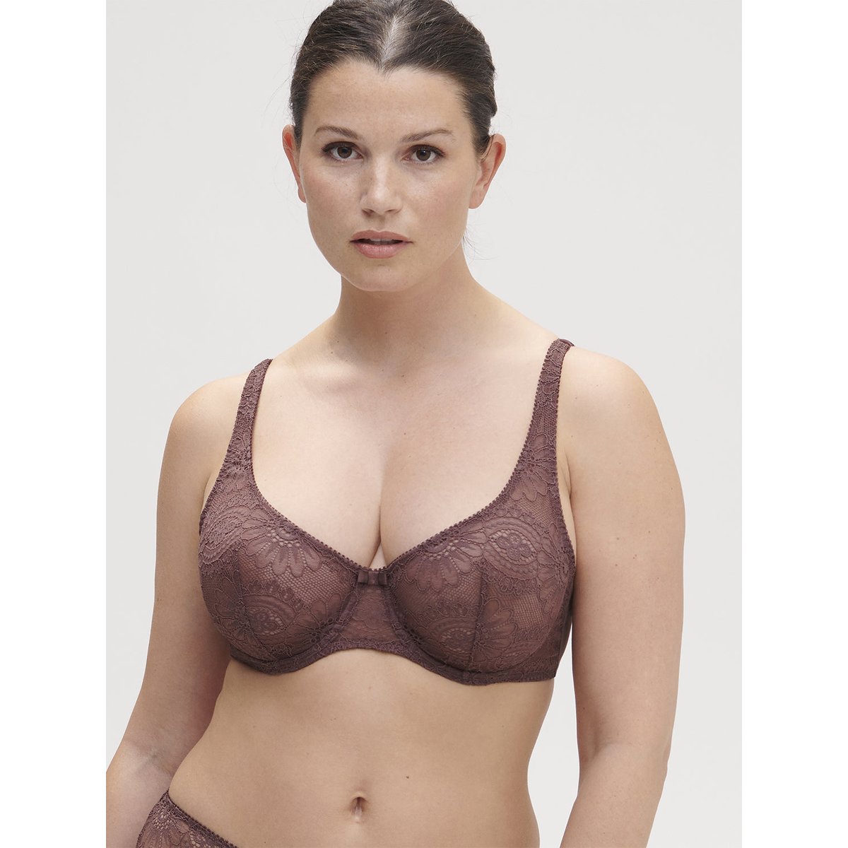 Soutien-gorge armatures décolleté galbé, EMBLÈME marron, SIMONE PERELE