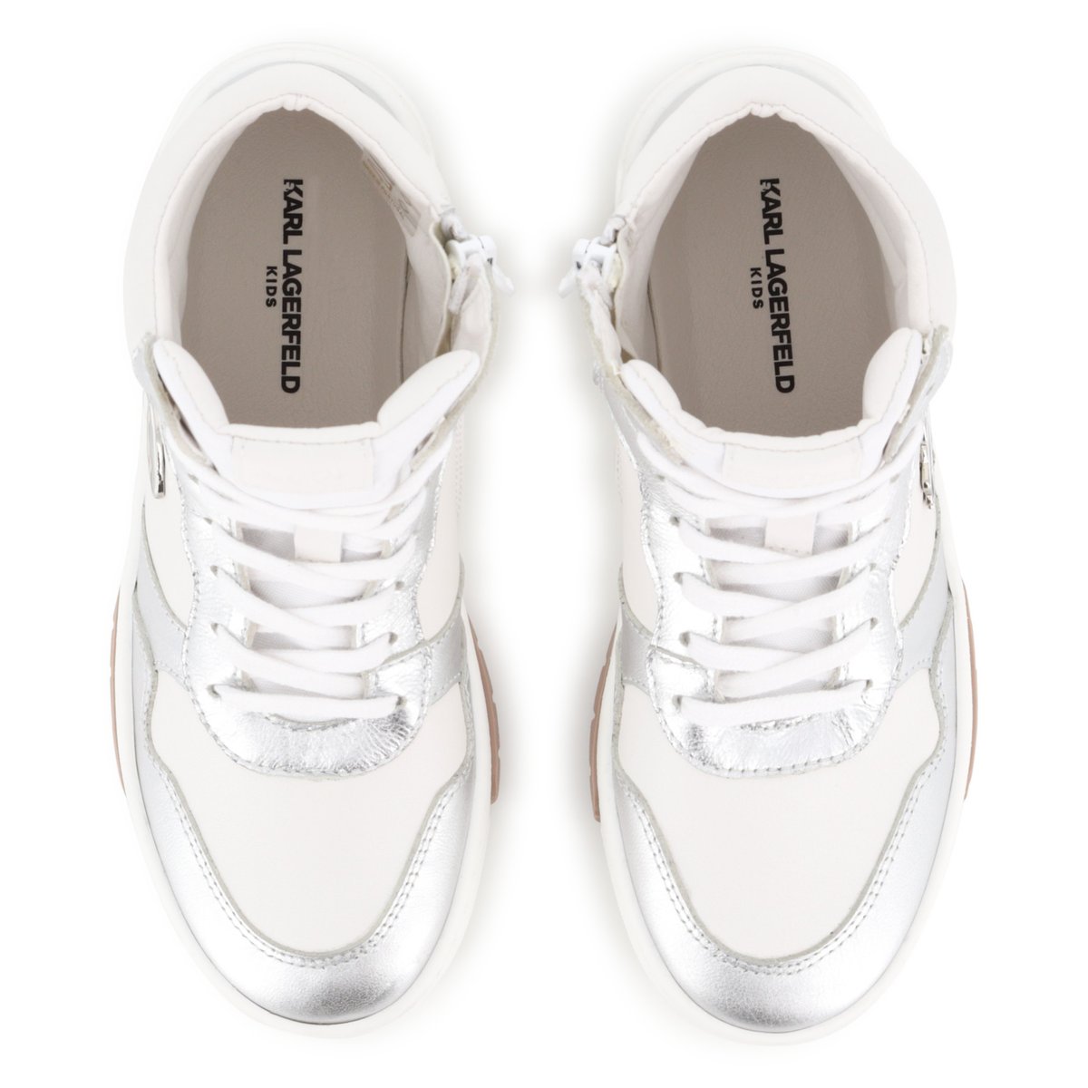 Baskets basse à lacets silver, KARL LAGERFELD KIDS